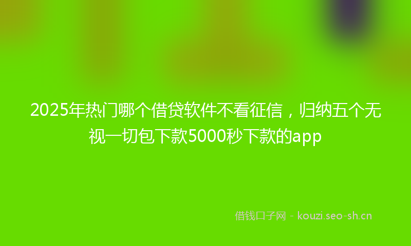 2025年热门哪个借贷软件不看征信，归纳五个无视一切包下款5000秒下款的app