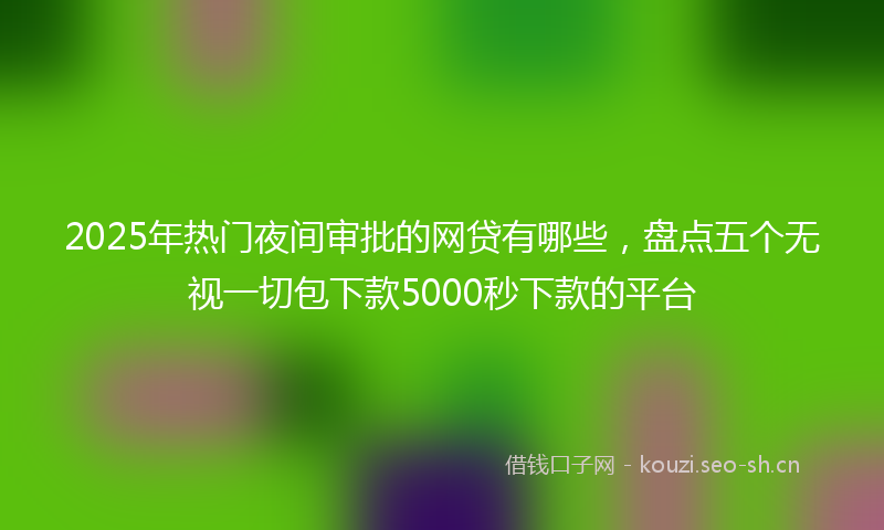 2025年热门夜间审批的网贷有哪些，盘点五个无视一切包下款5000秒下款的平台