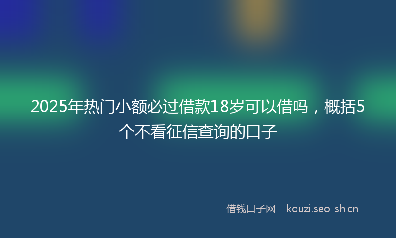 2025年热门小额必过借款18岁可以借吗，概括5个不看征信查询的口子