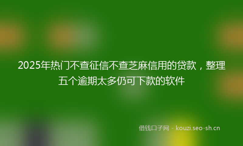2025年热门不查征信不查芝麻信用的贷款，整理五个逾期太多仍可下款的软件