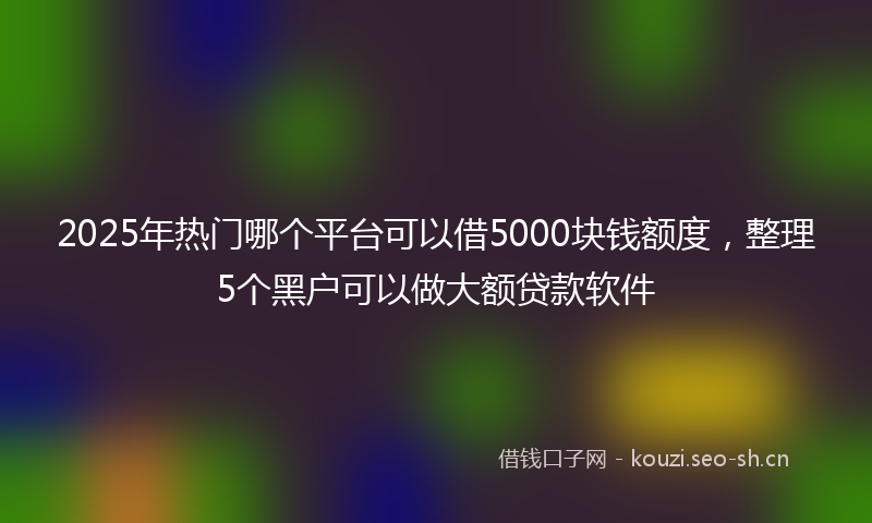 2025年热门哪个平台可以借5000块钱额度，整理5个黑户可以做大额贷款软件
