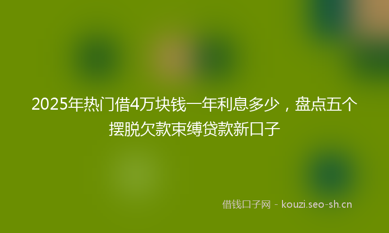 2025年热门借4万块钱一年利息多少，盘点五个摆脱欠款束缚贷款新口子
