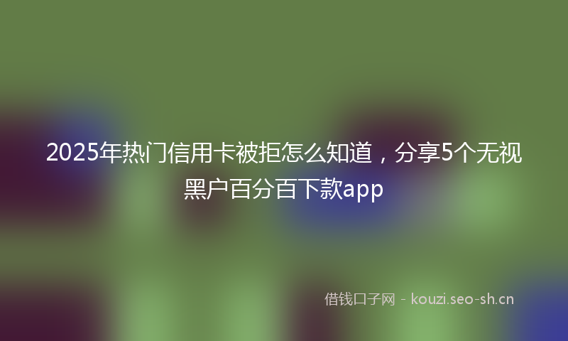 2025年热门信用卡被拒怎么知道，分享5个无视黑户百分百下款app