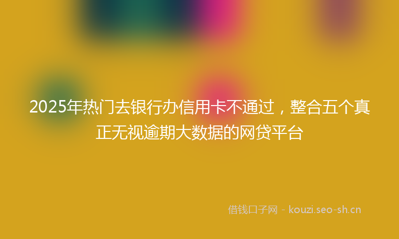 2025年热门去银行办信用卡不通过，整合五个真正无视逾期大数据的网贷平台