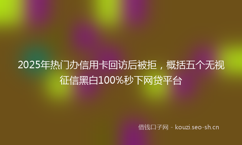 2025年热门办信用卡回访后被拒，概括五个无视征信黑白100%秒下网贷平台