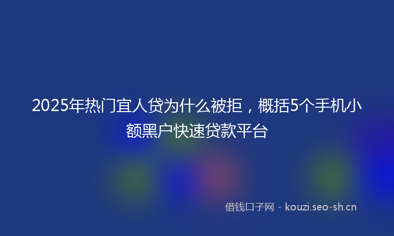 2025年热门宜人贷为什么被拒，概括5个手机小额黑户快速贷款平台