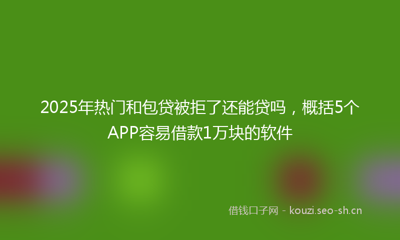 2025年热门和包贷被拒了还能贷吗，概括5个APP容易借款1万块的软件