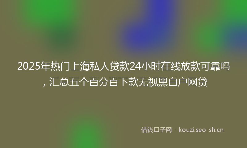 2025年热门上海私人贷款24小时在线放款可靠吗，汇总五个百分百下款无视黑白户网贷