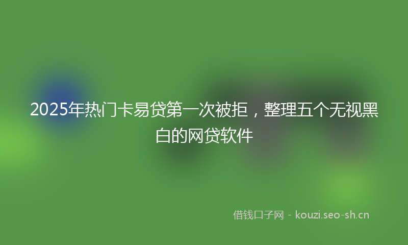 2025年热门卡易贷第一次被拒，整理五个无视黑白的网贷软件