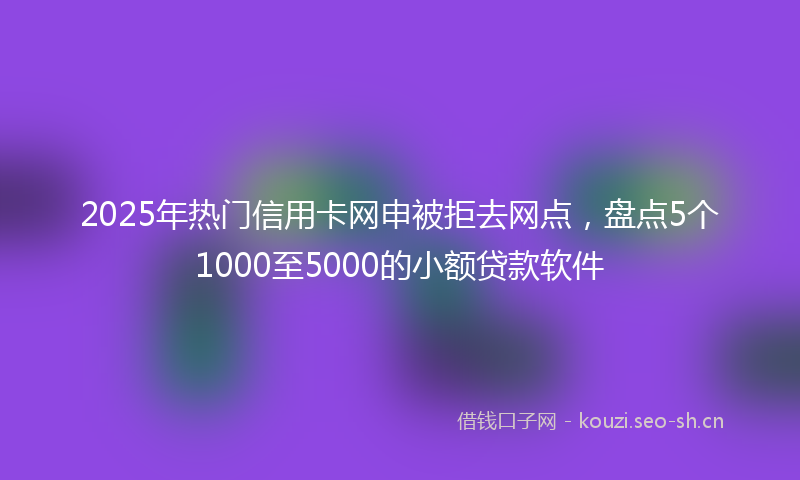 2025年热门信用卡网申被拒去网点，盘点5个1000至5000的小额贷款软件