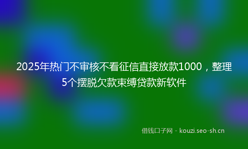 2025年热门不审核不看征信直接放款1000，整理5个摆脱欠款束缚贷款新软件