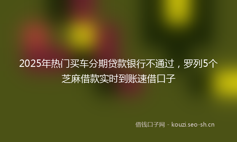 2025年热门买车分期贷款银行不通过，罗列5个芝麻借款实时到账速借口子