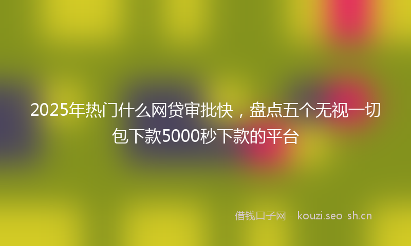 2025年热门什么网贷审批快，盘点五个无视一切包下款5000秒下款的平台