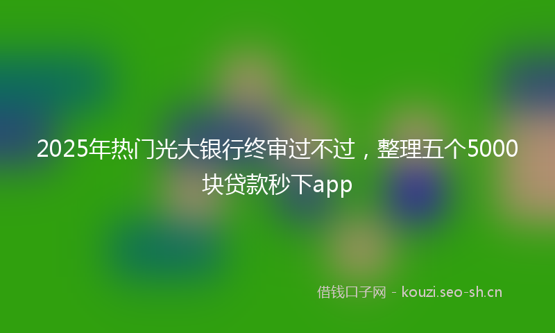 2025年热门光大银行终审过不过，整理五个5000块贷款秒下app