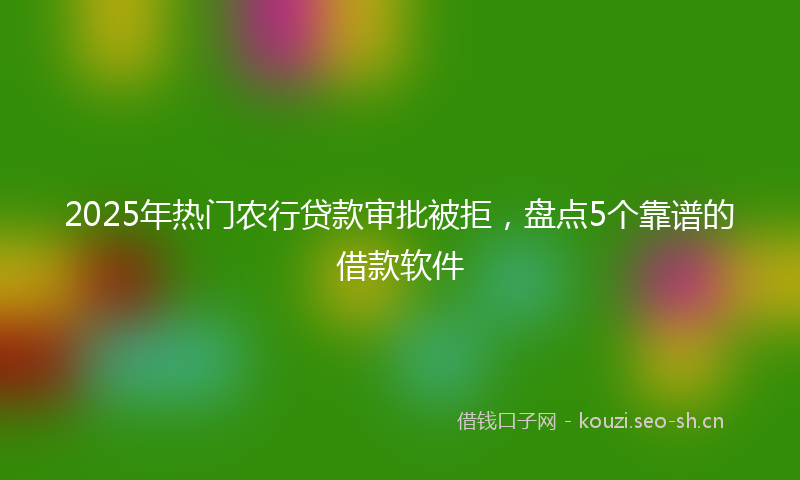 2025年热门农行贷款审批被拒，盘点5个靠谱的借款软件