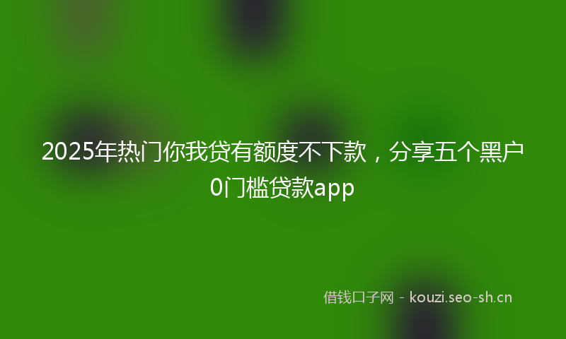 2025年热门你我贷有额度不下款，分享五个黑户0门槛贷款app