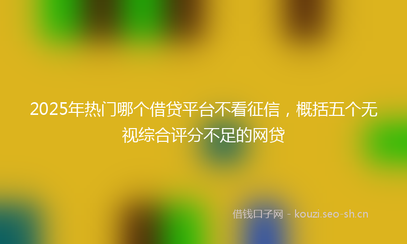 2025年热门哪个借贷平台不看征信，概括五个无视综合评分不足的网贷