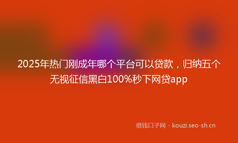 2025年热门刚成年哪个平台可以贷款，归纳五个无视征信黑白100%秒下网贷app