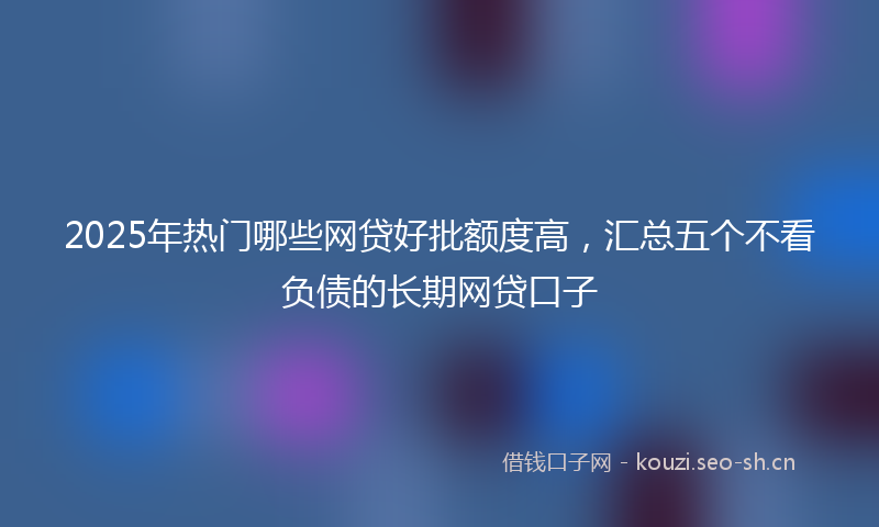 2025年热门哪些网贷好批额度高，汇总五个不看负债的长期网贷口子