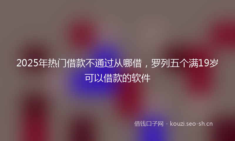 2025年热门借款不通过从哪借，罗列五个满19岁可以借款的软件