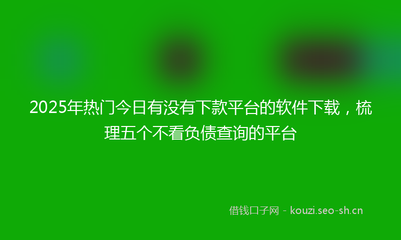 2025年热门今日有没有下款平台的软件下载，梳理五个不看负债查询的平台