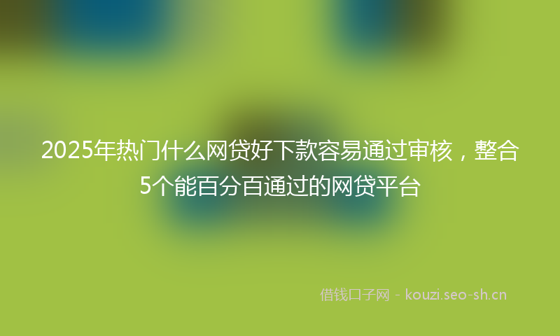 2025年热门什么网贷好下款容易通过审核，整合5个能百分百通过的网贷平台