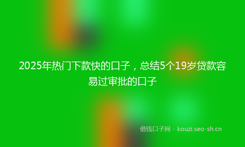 2025年热门下款快的口子，总结5个19岁贷款容易过审批的口子