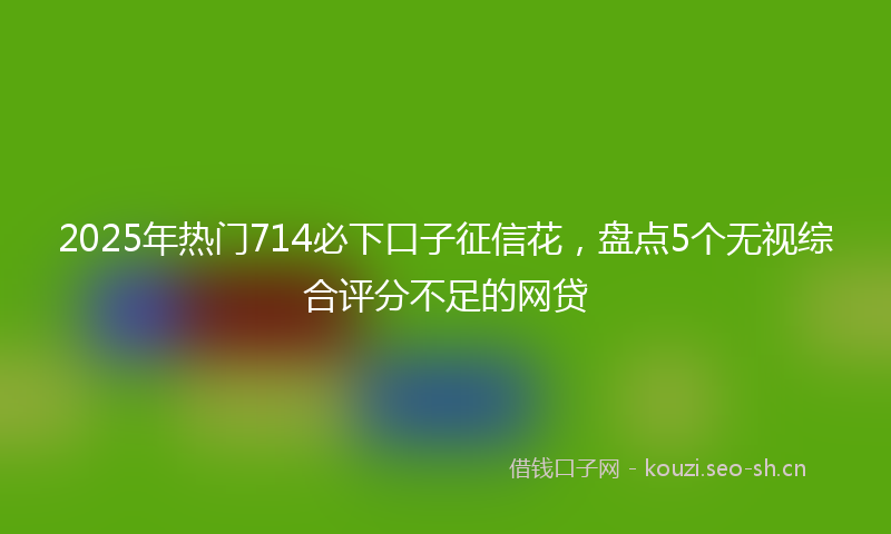 2025年热门714必下口子征信花，盘点5个无视综合评分不足的网贷