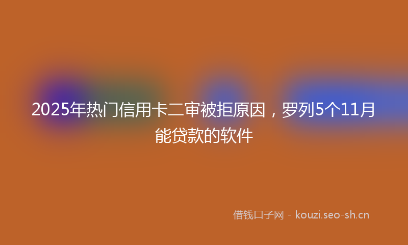 2025年热门信用卡二审被拒原因，罗列5个11月能贷款的软件