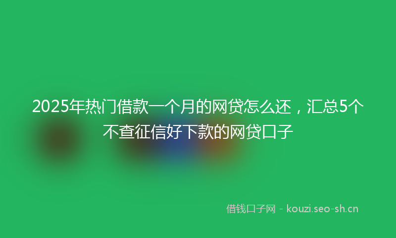 2025年热门借款一个月的网贷怎么还，汇总5个不查征信好下款的网贷口子