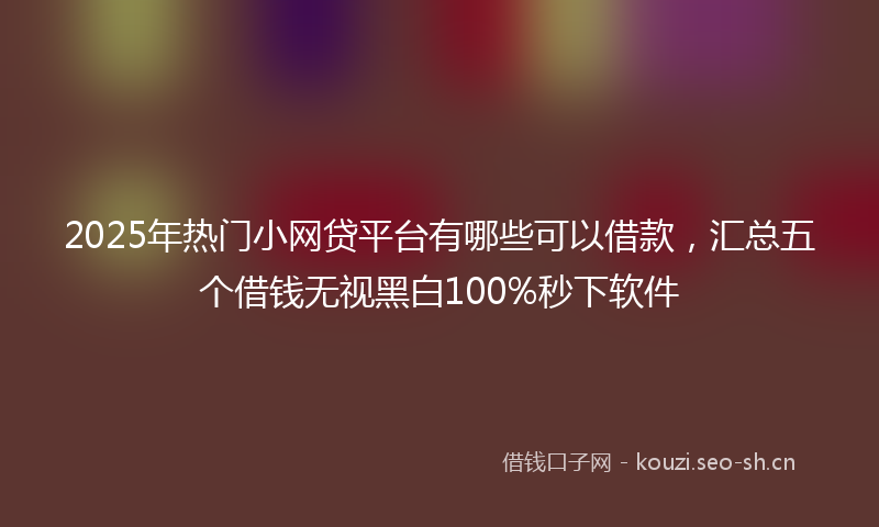 2025年热门小网贷平台有哪些可以借款，汇总五个借钱无视黑白100%秒下软件