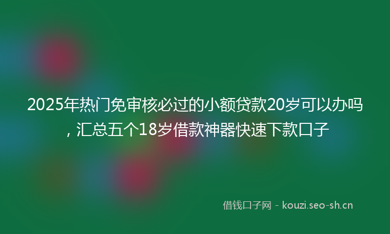 2025年热门免审核必过的小额贷款20岁可以办吗，汇总五个18岁借款神器快速下款口子