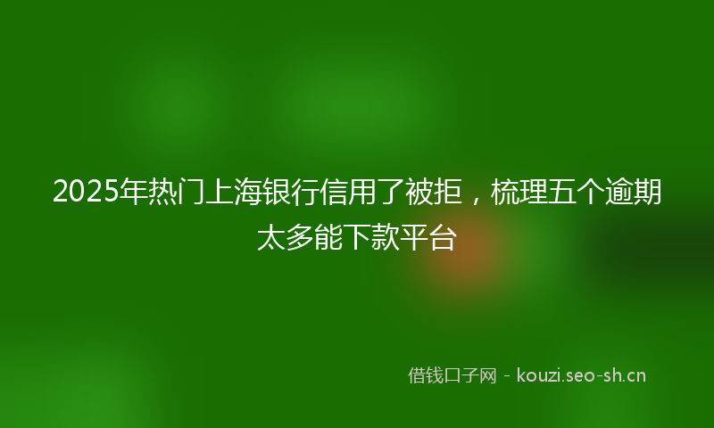 2025年热门上海银行信用了被拒，梳理五个逾期太多能下款平台