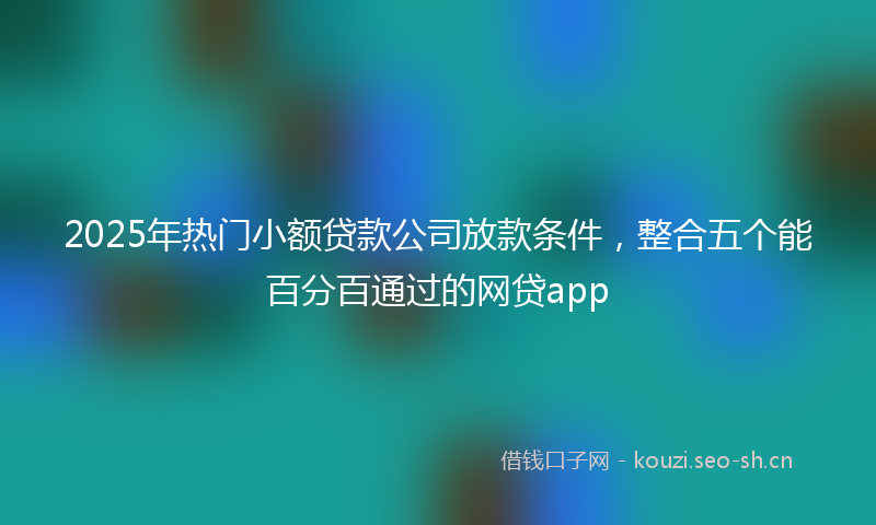 2025年热门小额贷款公司放款条件，整合五个能百分百通过的网贷app