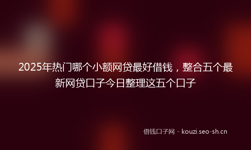 2025年热门哪个小额网贷最好借钱，整合五个最新网贷口子今日整理这五个口子