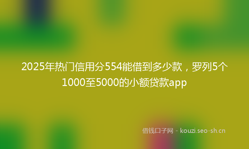 2025年热门信用分554能借到多少款，罗列5个1000至5000的小额贷款app