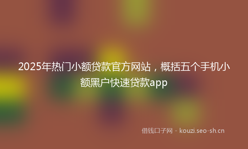 2025年热门小额贷款官方网站，概括五个手机小额黑户快速贷款app