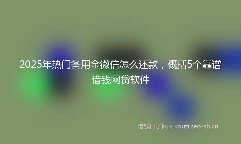 2025年热门备用金微信怎么还款，概括5个靠谱借钱网贷软件