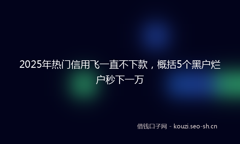 2025年热门信用飞一直不下款,概括5个黑户烂户秒下一万