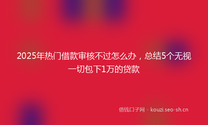 2025年热门借款审核不过怎么办，总结5个无视一切包下1万的贷款