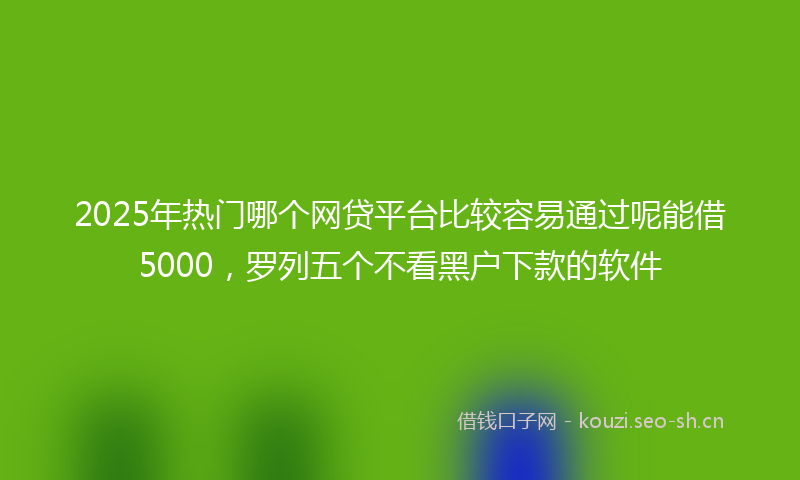 2025年热门哪个网贷平台比较容易通过呢能借5000，罗列五个不看黑户下款的软件