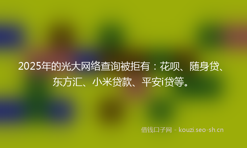 2025年的光大网络查询被拒有：花呗、随身贷、东方汇、小米贷款、平安i贷等。