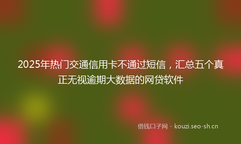 2025年热门交通信用卡不通过短信，汇总五个真正无视逾期大数据的网贷软件
