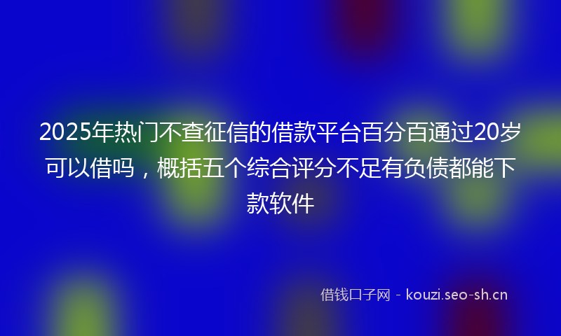 2025年热门不查征信的借款平台百分百通过20岁可以借吗，概括五个综合评分不足有负债都能下款软件