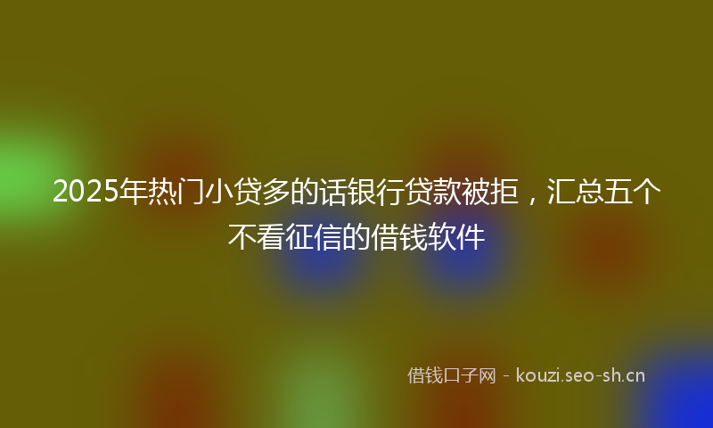 2025年热门小贷多的话银行贷款被拒，汇总五个不看征信的借钱软件