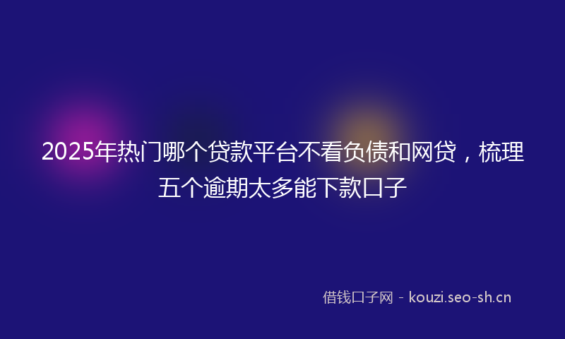 2025年热门哪个贷款平台不看负债和网贷，梳理五个逾期太多能下款口子