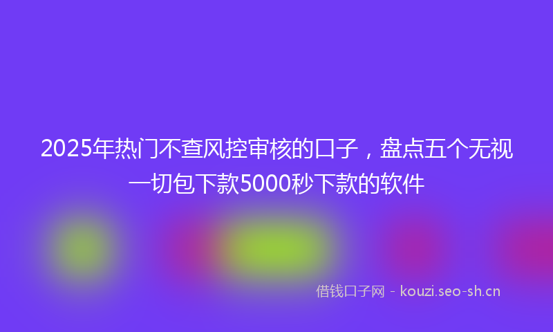 2025年热门不查风控审核的口子，盘点五个无视一切包下款5000秒下款的软件