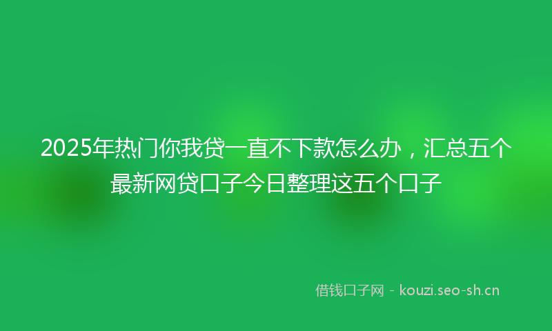 2025年热门你我贷一直不下款怎么办，汇总五个最新网贷口子今日整理这五个口子