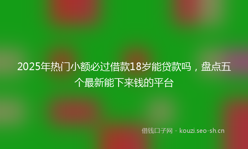 2025年热门小额必过借款18岁能贷款吗，盘点五个最新能下来钱的平台