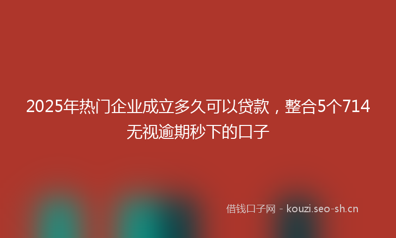 2025年热门企业成立多久可以贷款，整合5个714无视逾期秒下的口子
